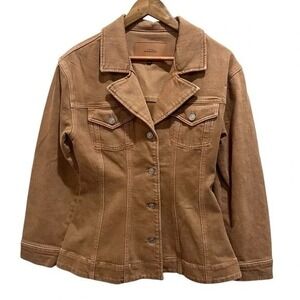 7 For All Mankind Tailored Trucker Jacket S Camel Spring 24